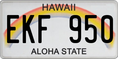 HI license plate EKF950