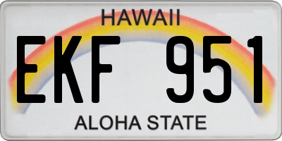 HI license plate EKF951