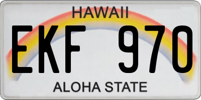 HI license plate EKF970