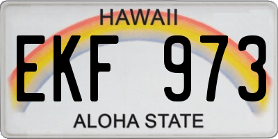 HI license plate EKF973