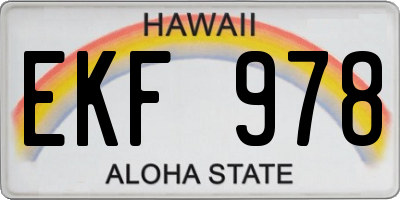HI license plate EKF978