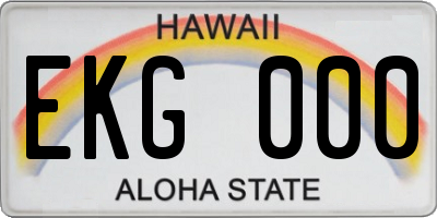 HI license plate EKG000