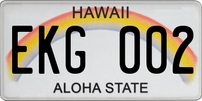 HI license plate EKG002