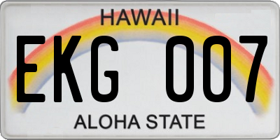 HI license plate EKG007