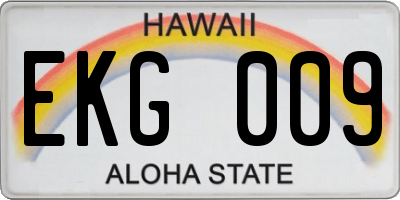 HI license plate EKG009