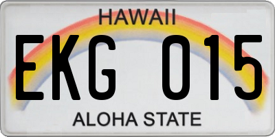 HI license plate EKG015