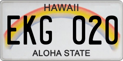 HI license plate EKG020