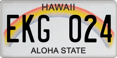 HI license plate EKG024