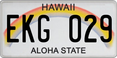HI license plate EKG029
