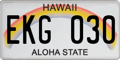 HI license plate EKG030