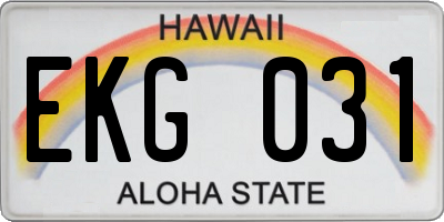 HI license plate EKG031