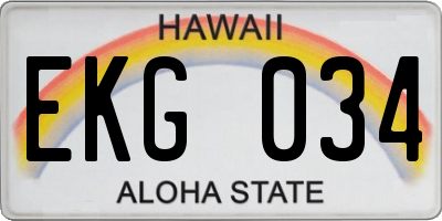 HI license plate EKG034