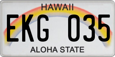 HI license plate EKG035