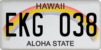 HI license plate EKG038