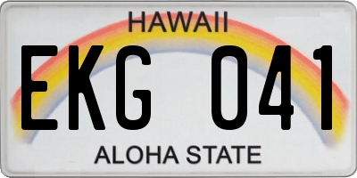 HI license plate EKG041