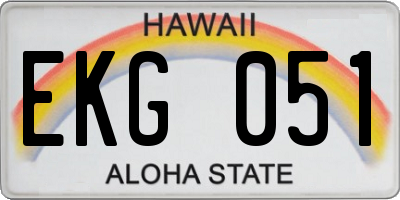 HI license plate EKG051
