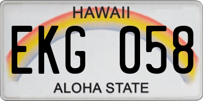 HI license plate EKG058