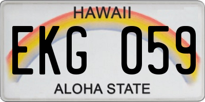 HI license plate EKG059