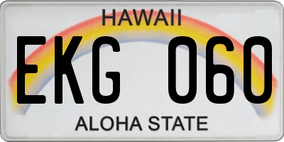 HI license plate EKG060