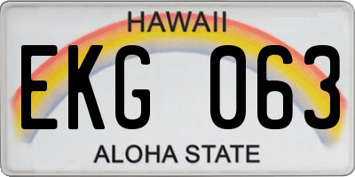 HI license plate EKG063