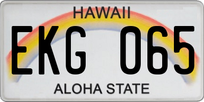 HI license plate EKG065