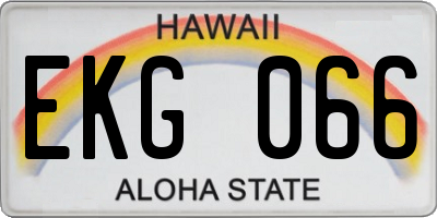 HI license plate EKG066