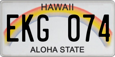 HI license plate EKG074