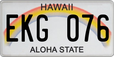 HI license plate EKG076