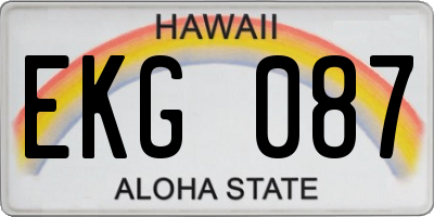 HI license plate EKG087