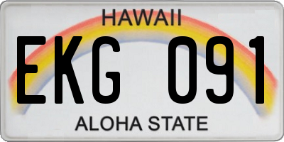 HI license plate EKG091