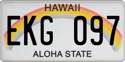HI license plate EKG097