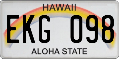 HI license plate EKG098