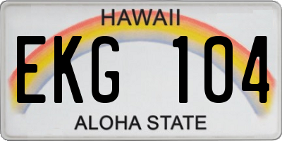 HI license plate EKG104
