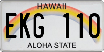 HI license plate EKG110