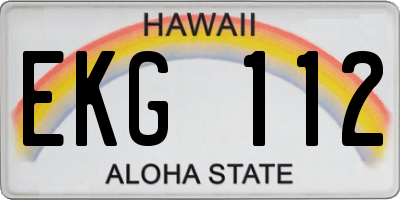 HI license plate EKG112