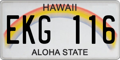 HI license plate EKG116