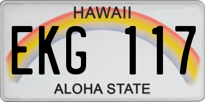 HI license plate EKG117