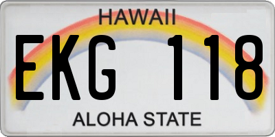HI license plate EKG118