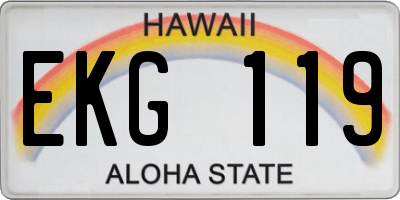 HI license plate EKG119