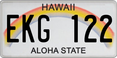 HI license plate EKG122