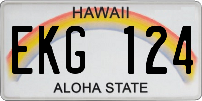 HI license plate EKG124