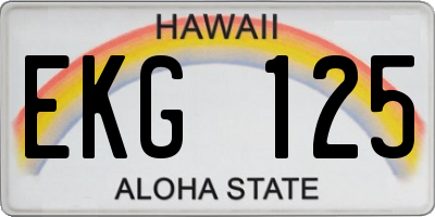 HI license plate EKG125
