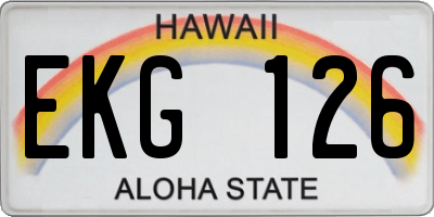 HI license plate EKG126