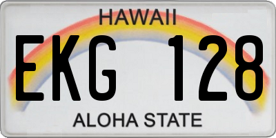 HI license plate EKG128