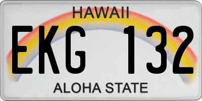 HI license plate EKG132
