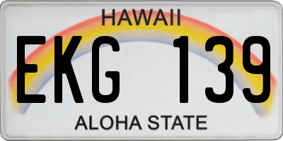 HI license plate EKG139