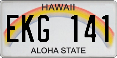 HI license plate EKG141
