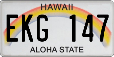 HI license plate EKG147
