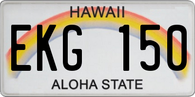HI license plate EKG150