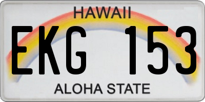 HI license plate EKG153